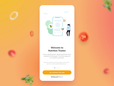 Mobile app: Nutrition tracker animation app diet fitness food healthy healthy diet healthy food keto keto diet lifestyle healthy mobile app nutrition nutrition tracker slimming sport tracker ui ux weight