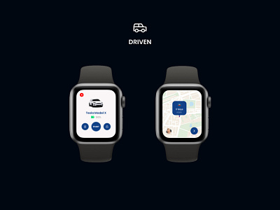 Wearable App : Driven app car design figma tracker ui watch wearable