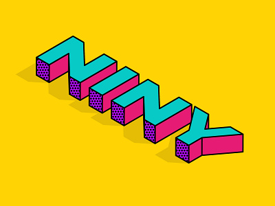 Isometric Text bold design font type typography