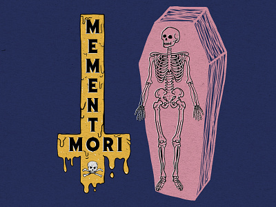 MEMENTO MORI coffin colour death design digital art filter graphic design illustration illustrator retro skeleton slime