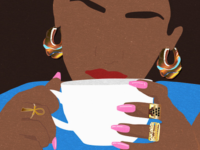 TEA1 colour cup of tea design digital art female graphic design illustration illustrator retro tea woman