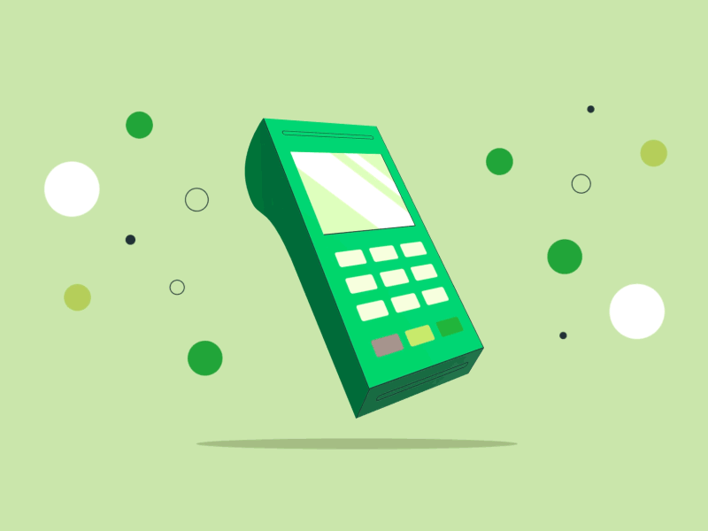 Payment terminal 2d 3d animation deforge flat gif loop motion graphics pay