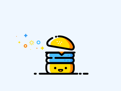 Burger in motion 2d animation burger deforge eat gif happy mbe smile