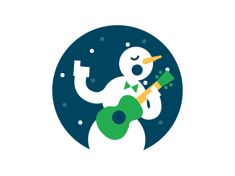 Snowman Rocks animation gif guitar snowman
