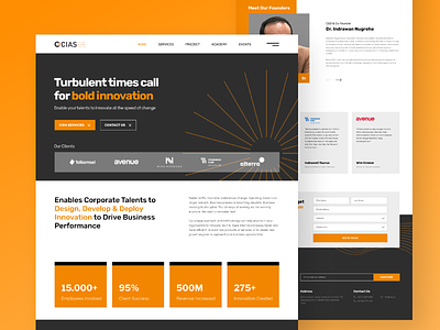 Web Design - Consultant Company consultant desktop ui futuristic landing page line orange ui design web design website website page