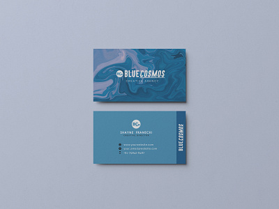 Blue Cosmos app art branding business card design businesscard design illustration illustrator logo logo design minimal typography