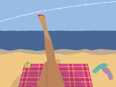 At the Beach beach illustration sand sea summer summertime vacation vector vector illustration