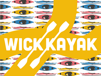 Wick Kayak Logo branding design illustration logo typography