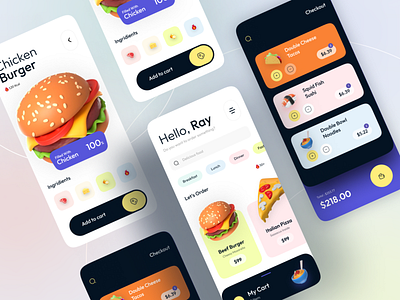 Food App app clean coffee cooking delivery eating fast food fastfood food food application food delivery application foodie illustration interface minimal minimalist online delivery pizza restaurant ux
