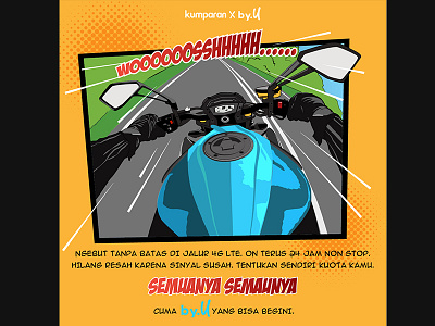 Memes (kumparan x by.U) design illustration memes motorcycle vector