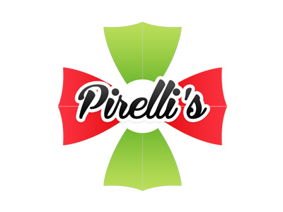 Pirelli's Italian Restaurant - Full Logo branding color graphic design logo logo design typography