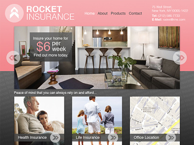 Rocket Insurance Website branding color graphic design logo logo design typography web web design