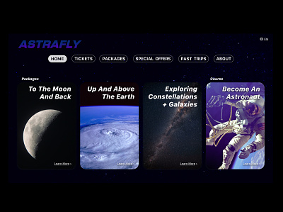 Astrafly Space Travel design fictional graphic design space travel ui web design website
