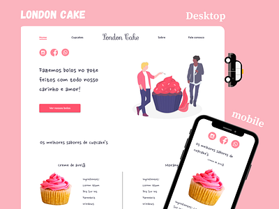 london cake ui design creative food happy ui uidesign website