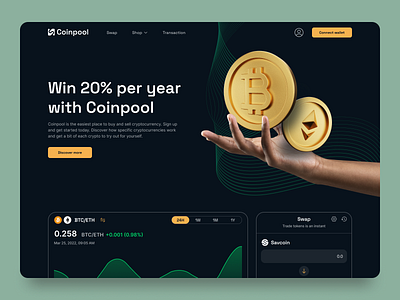Coinpool | Cryptocurrency market blockchain crypto cryptocurrency ui ui design ui ux web3 website