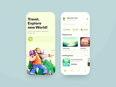 Travel & Explore the World app application camping explore graphic design mobile app nature travel ui ui ux