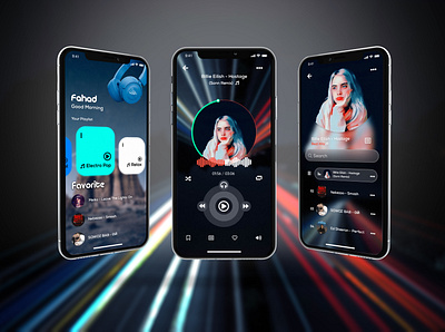 Music Player UI Design Concept apps design apps design.interaction apps icon apps screen branding illustration mobile app mobile app design multipurpose music music app music player musician ui design uiux webdesign