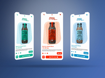 STOK Coffee Shop App UI Concept apps design apps design.interaction apps icon apps screen branding illustration mobile app ui ui design uiux