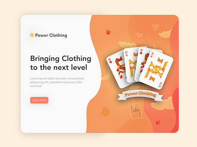 Playing Cards Clothing Website cards design illustration magic orange orange website playing cards