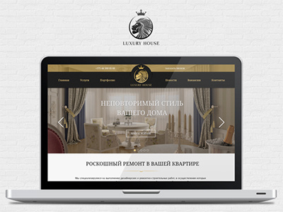 Luxury House clean design gold interface rich site web white