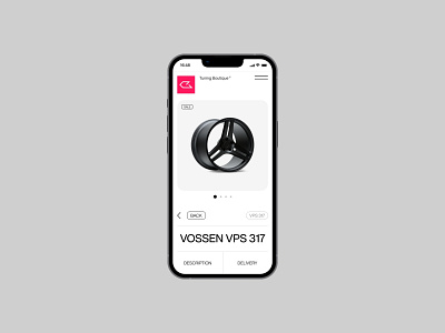 Tuning Boutique adaptive app branding design flat illustration logo minimal mobile phone typography ui ux vector vossen vps317