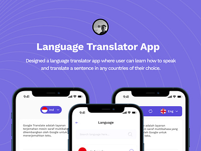 Language Translator App app design language language ui ui