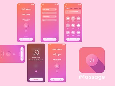Massager for iPhone 3d app button design flat icon ios ios app ios app design logo love massager minimal pink red ui ux vibration vibrator vibro