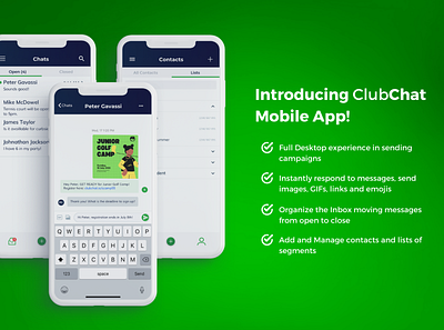 ClubChat Mobile App mobileapp text textmessage uidesign