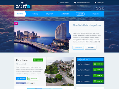 Zaletsi.Cz clean flat flights marko onepage redesign ticket trawel website