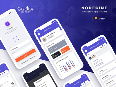 Nodegine iOS Ui Kit app application billing inviucing ios nodegine ui kit