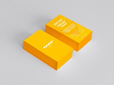 Business Card - Yellow business card cardboard mockup