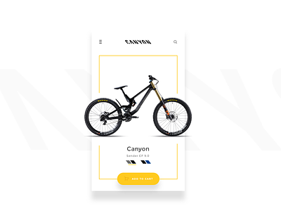 Shop Online app bike canyon design ecommerce mockup shop