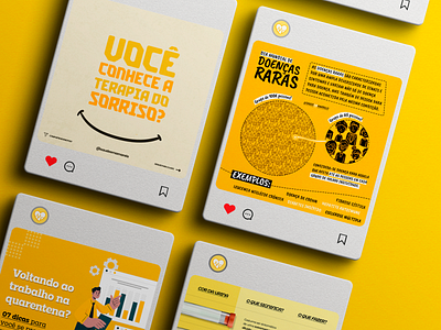 Saúde em Amarelo - Artes Instagram creative design creativity design graphic design health social media