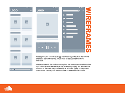 Soundcloud redesign (wireframes)