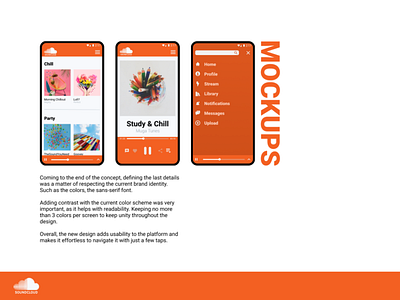 Soundcloud redesign (mockups) app branding design flat minimal minimalist ui ux web website