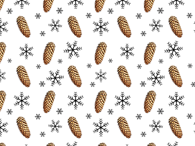 Winter Pattern pattern snowflake tree cone winter