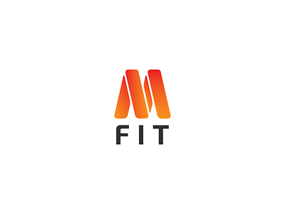 M Fit elastic fitness letter m movement orange red
