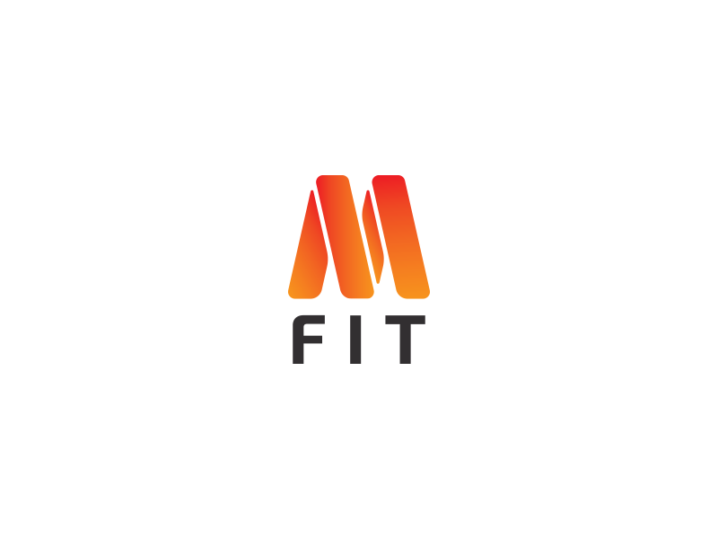 M Fit letter m red orange movement elastic fitness