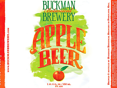 Buckman Apple Beer (cropped) apple beer brewery buckman cider label packaging