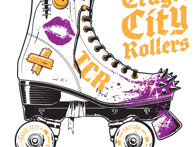 Tragic City Rollers 2 illustration mad max poster roller derby rollerskate spikes