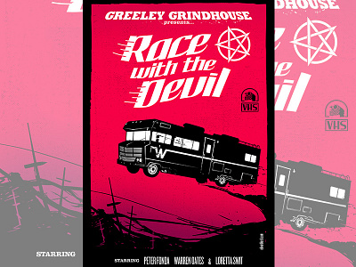 Race With The Devil camping cults grindhouse illustration movie poster movies poster