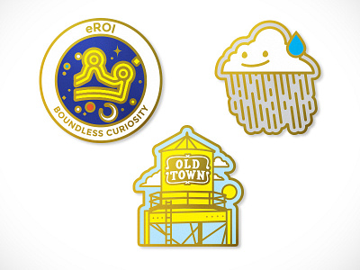eROI enamel pins branding cloud emoji enamel illustration lapel old town pin pins portland