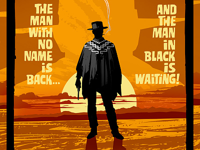 The Man With No Name eastwood grindhouse illustration movie poster movies poster western
