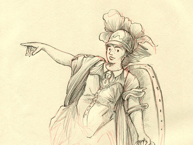 Lead Like a Girl #2 feminism illustration leader neo classicism sketch warrior wip