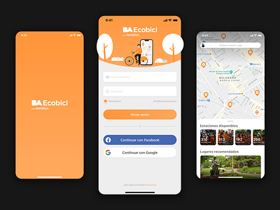 BA Ecobici, App Concept español graphic design illutrator logo orange vector