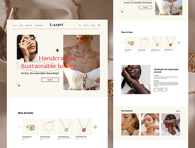 Jewelry Store, landing page e commerce jewelry luxury small business sustainable