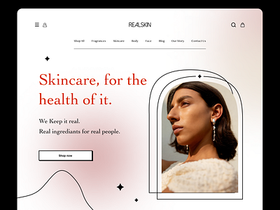 Skincare line - Web Design Header