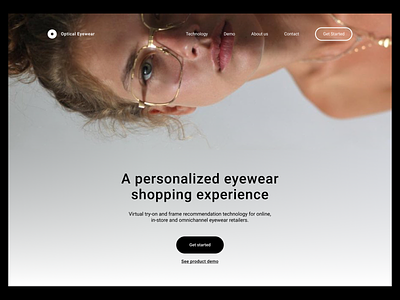 Eyewear Landing Page accessories e commerce eyeglasses eyewear fashion glasses lenses optical style virtual try on web design