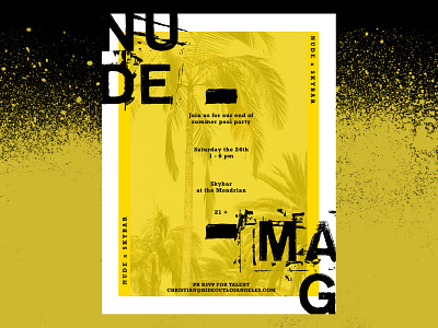 NUDE. Magazine x Skybar Event Flyer branding creative design event flyer los angeles magazine pixelmator skybar