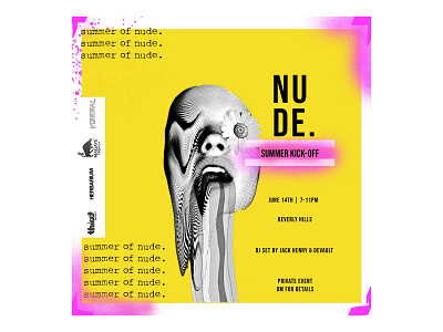 Event Flyer for NUDE. beverly hills branding creative design event influencers los angeles magazine pixelmator